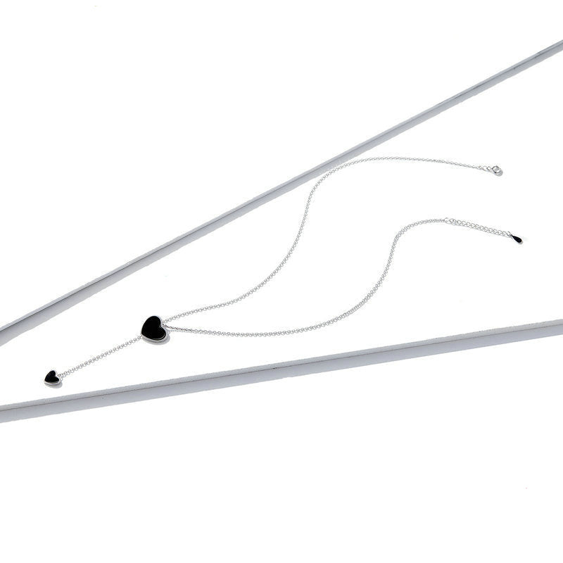 The Black Heart Lariat Necklace