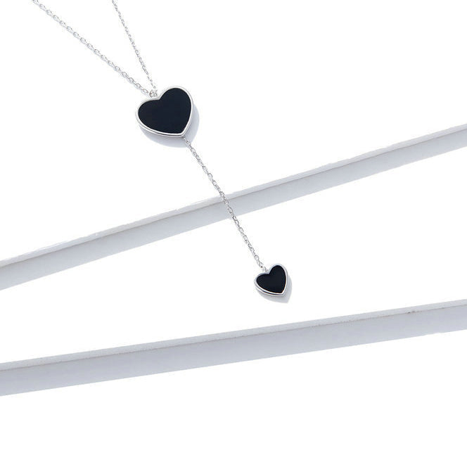 The Black Heart Lariat Necklace
