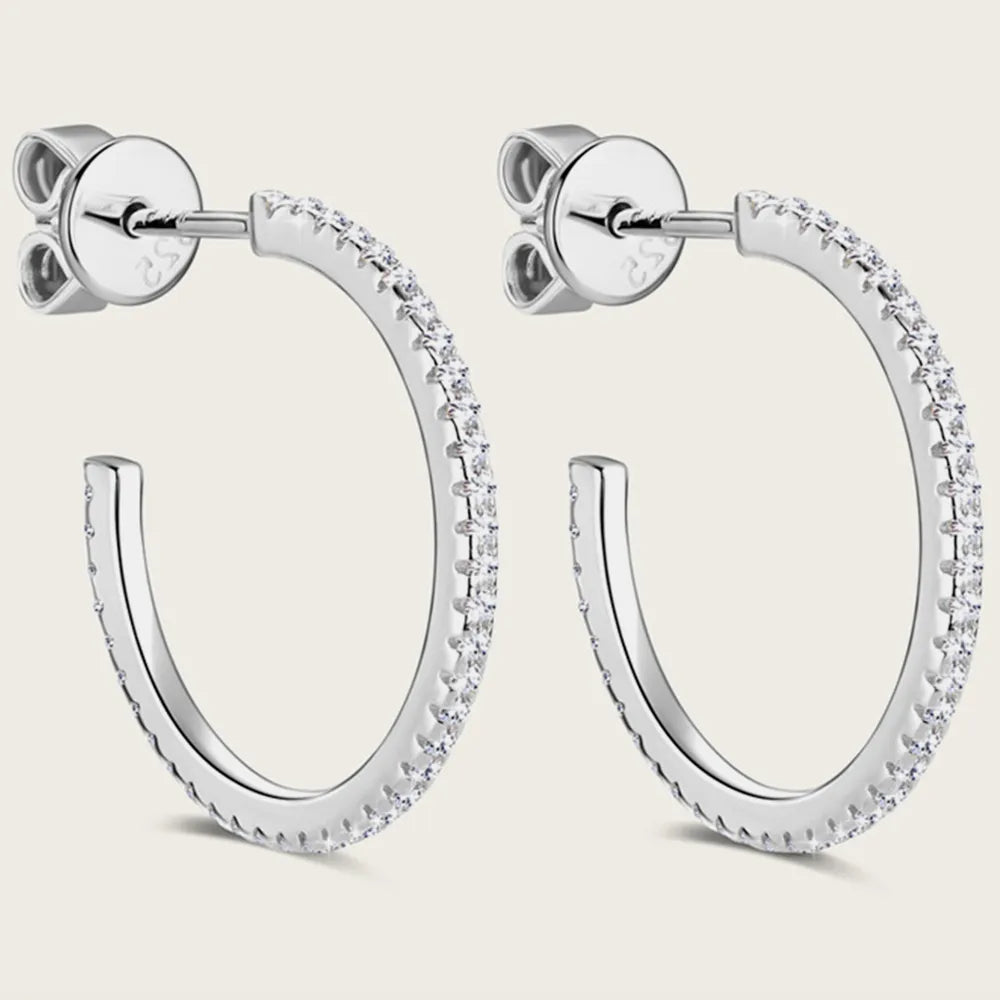 The Radiant Moissanite C-Hoop Earrings