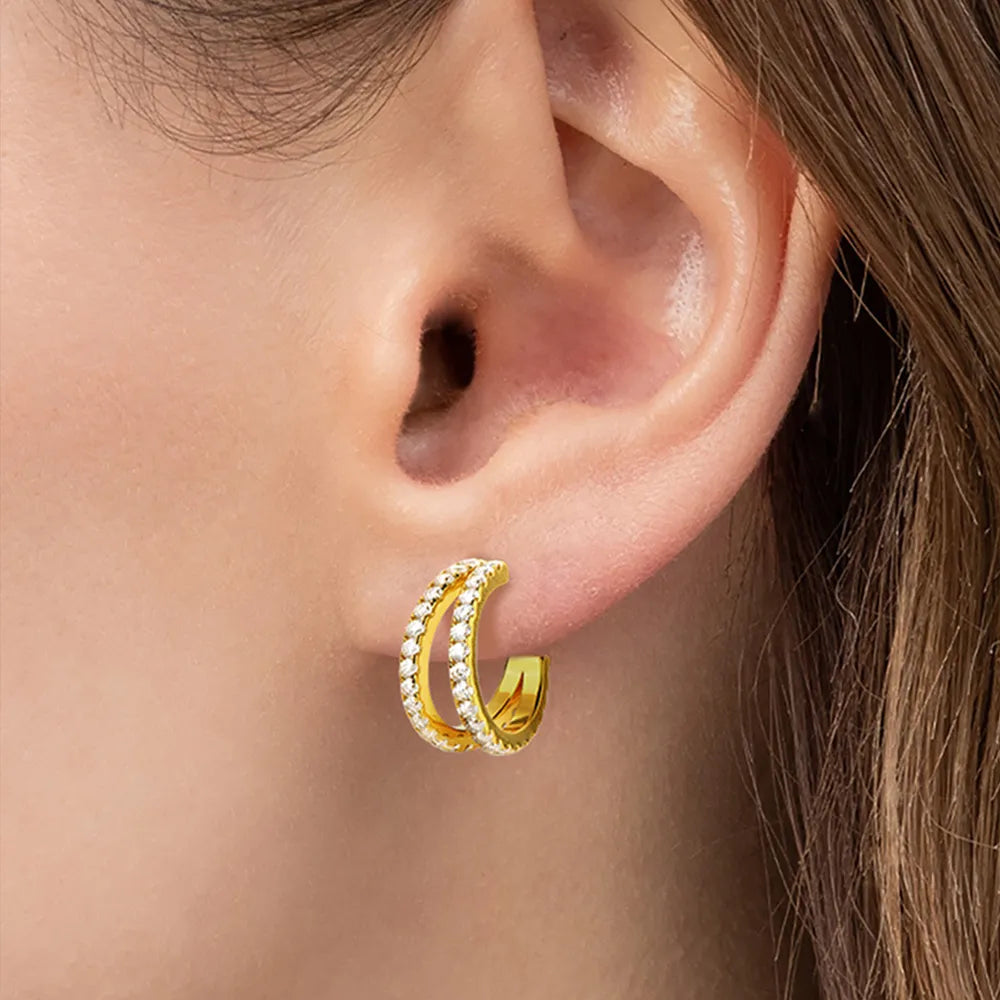 The Lumina Moissanite C-Hoop Earrings