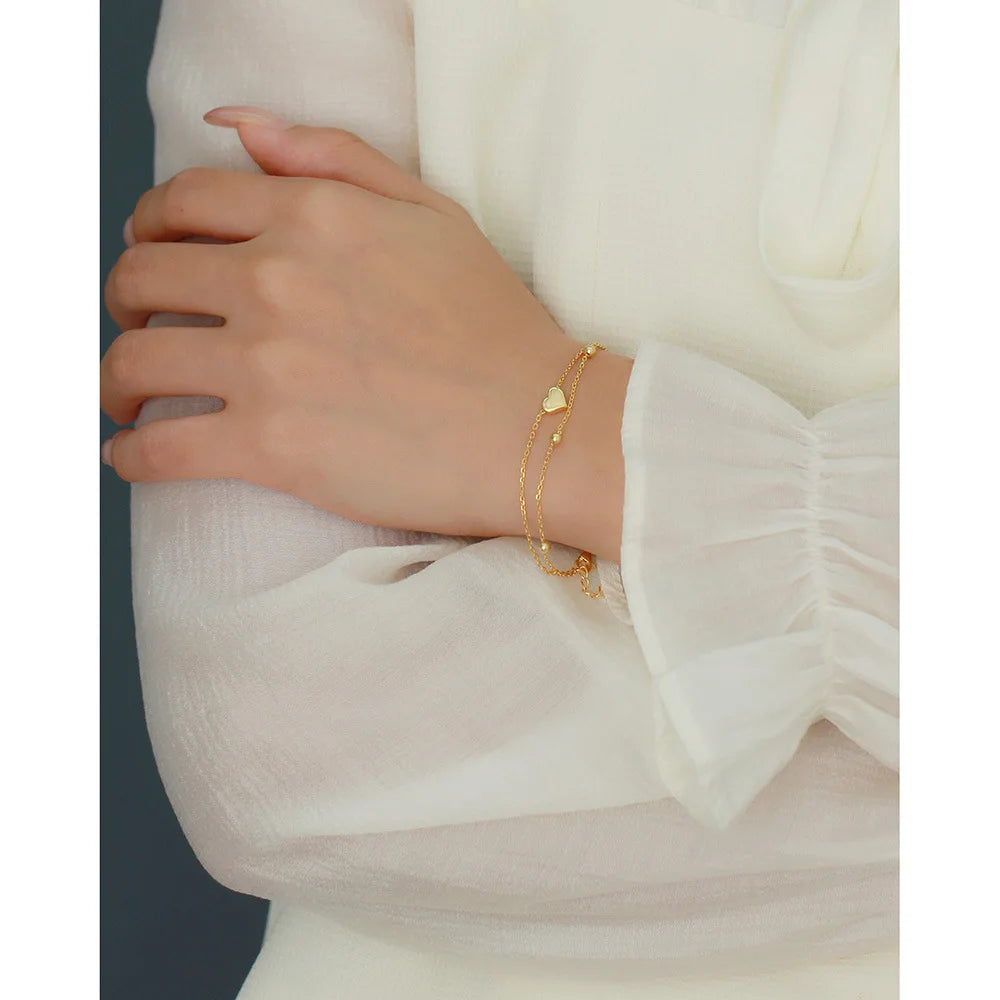 The Double-Layer Heart Bracelet