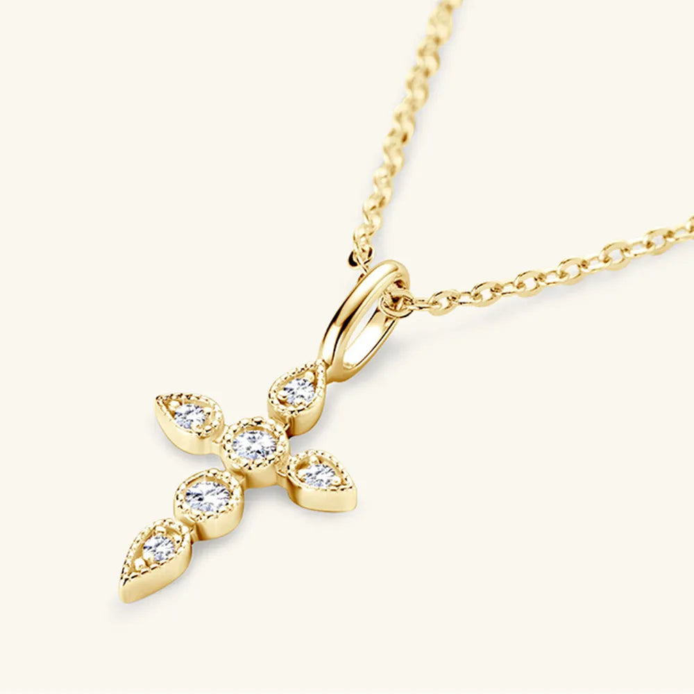 The Radiant Moissanite Cross Necklace