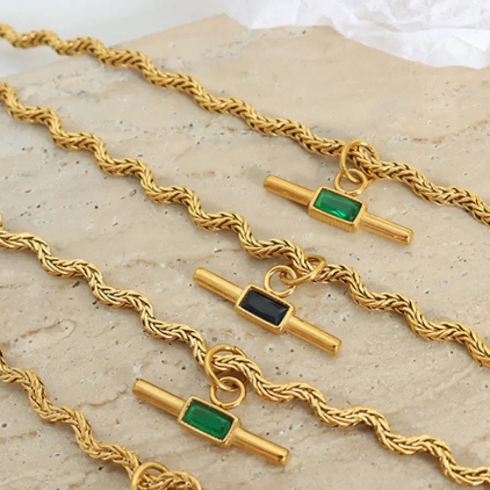 The Emerald Bar Necklace