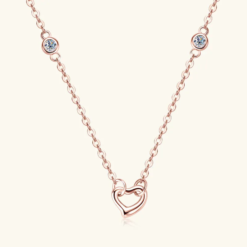 The Interlocking Heart Moissanite Necklace