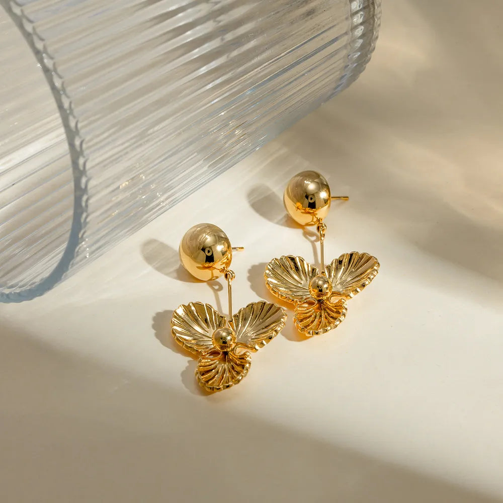 The Gilded Petal Dangle Earrings