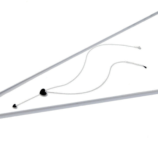 The Black Heart Lariat Necklace