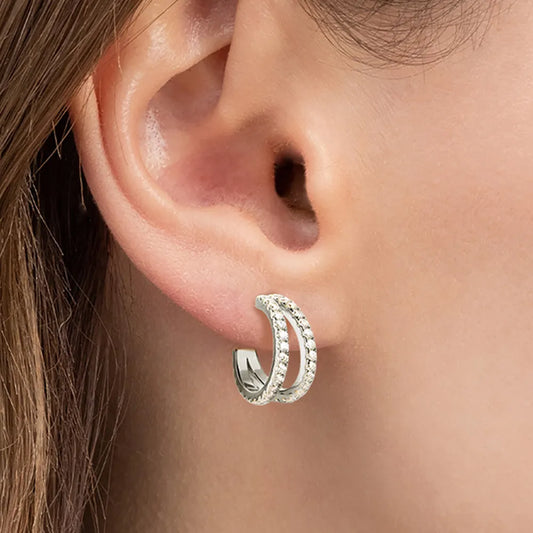 The Lumina Moissanite C-Hoop Earrings