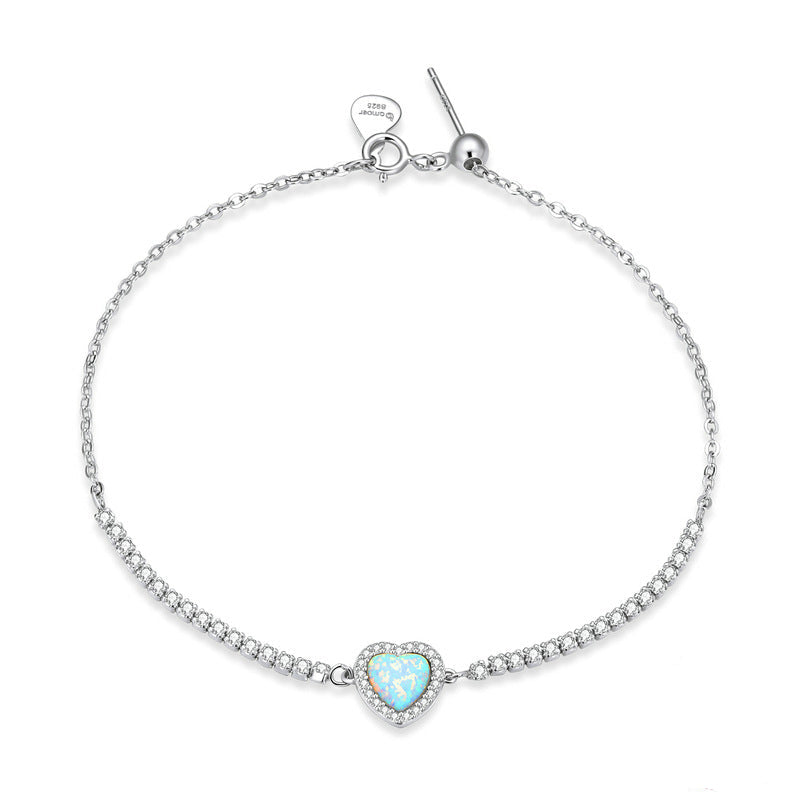 The Opal Heart Chain Bracelet