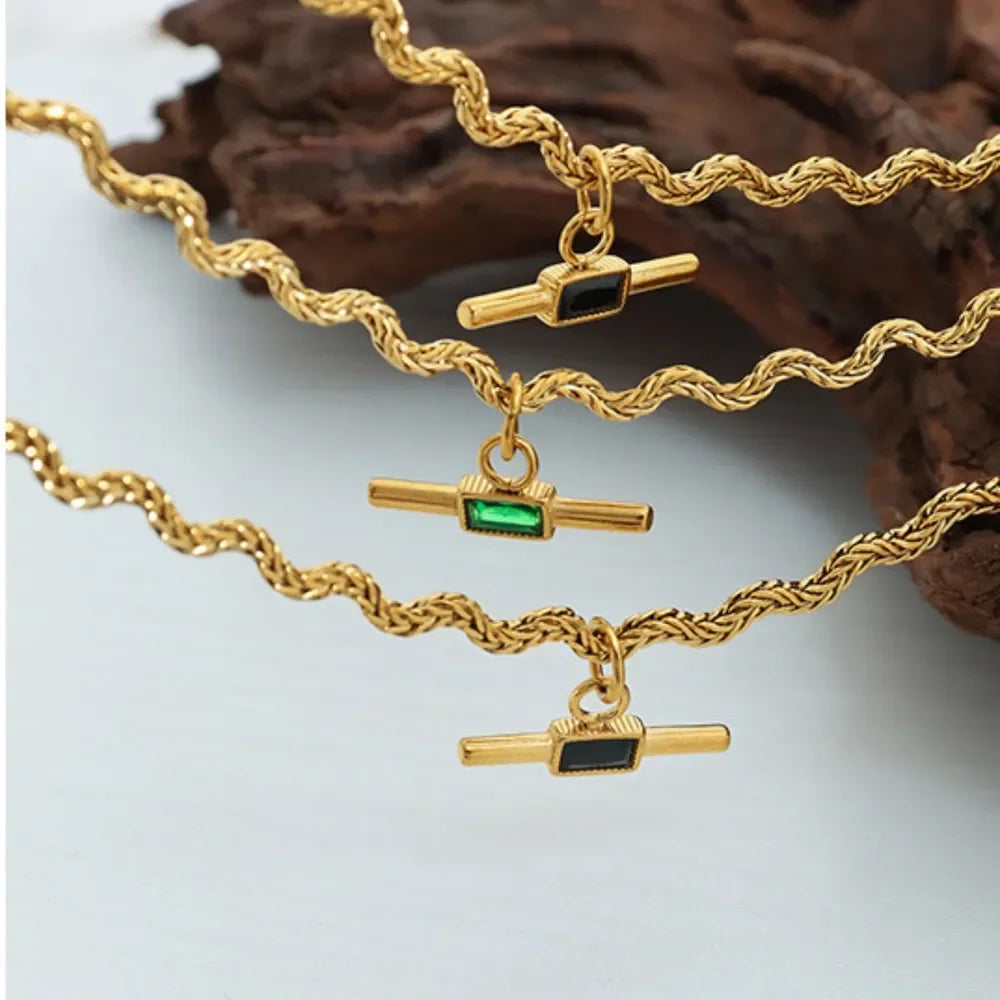 The Emerald Bar Necklace