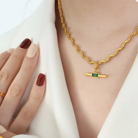 The Emerald Bar Necklace