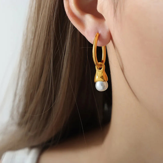 The Aurora Drop Huggie Earrings