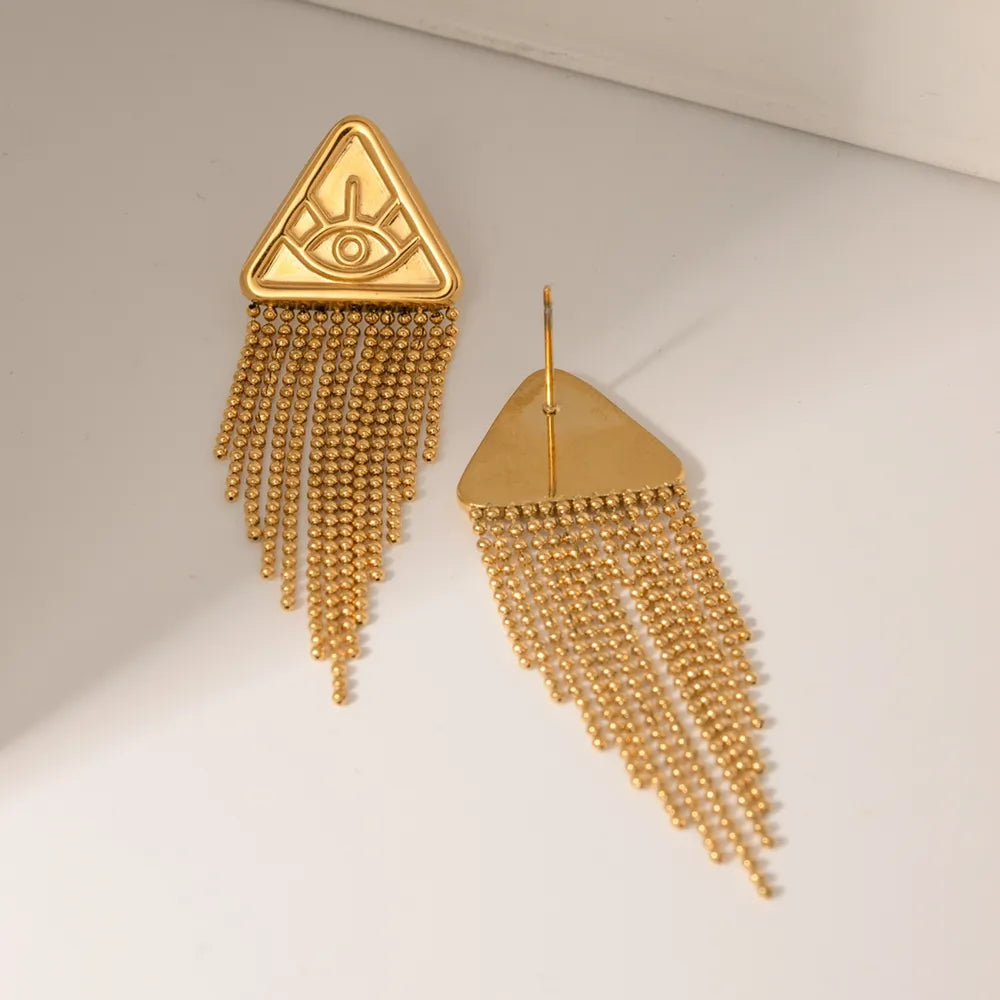 The Celestial Eye Tassel Earrings