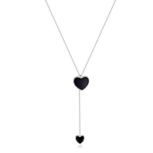 The Black Heart Lariat Necklace