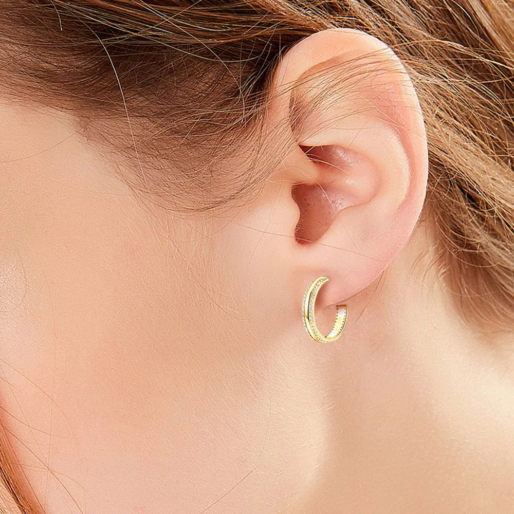 The Radiant Moissanite C-Hoops