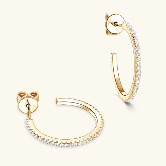 The Radiant Moissanite C-Hoop Earrings