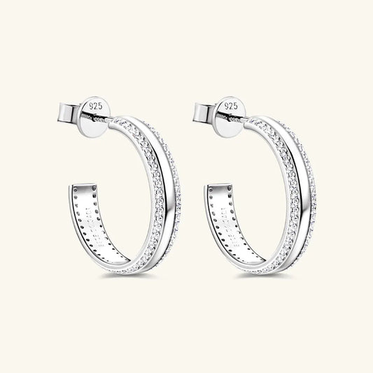 The Radiant Moissanite C-Hoops