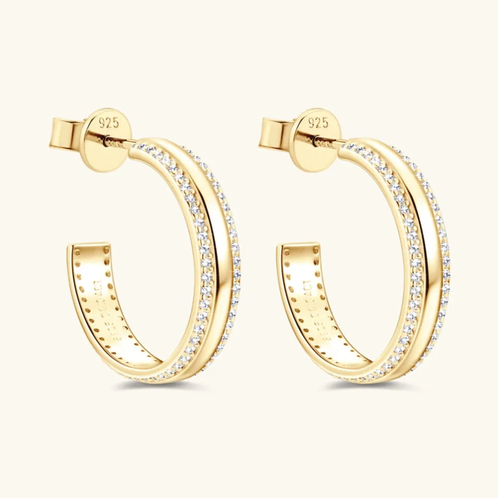 The Radiant Moissanite C-Hoops