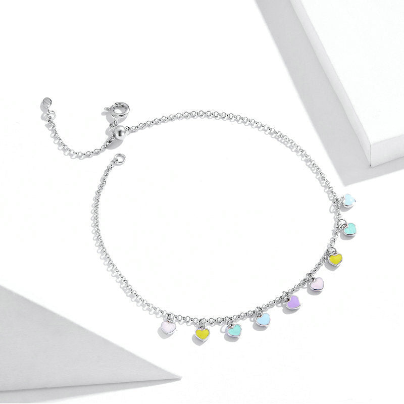 The Rainbow Heart Anklet