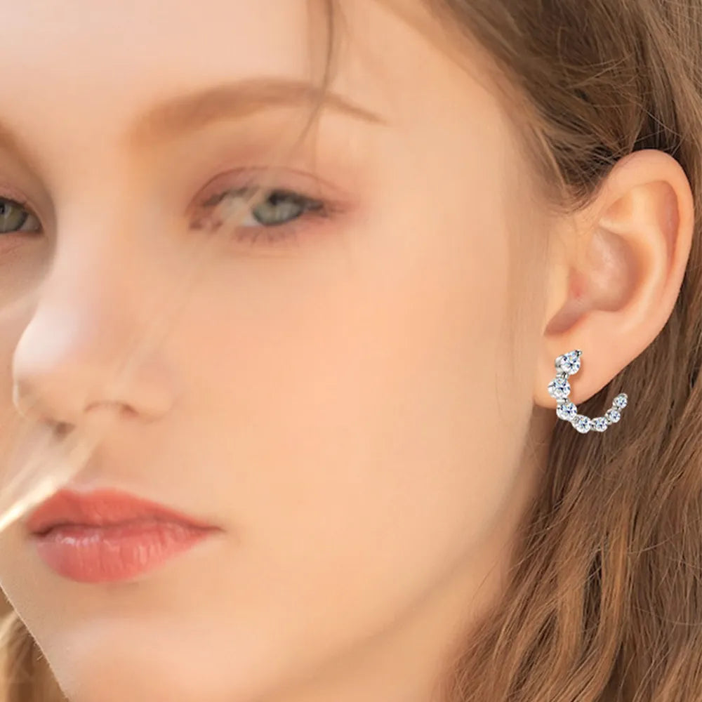 The Celestial Arc Moissanite Studs