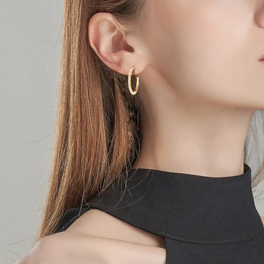 The Radiant Moissanite C-Hoop Earrings