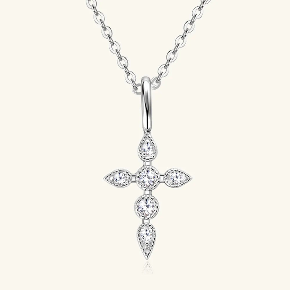 The Radiant Moissanite Cross Necklace