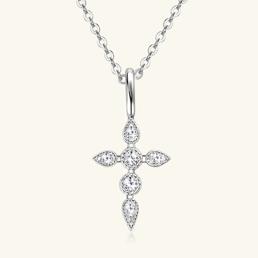 The Radiant Moissanite Cross Necklace