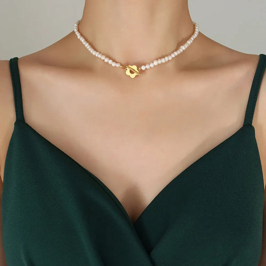 The Flora Pearl Toggle Necklace
