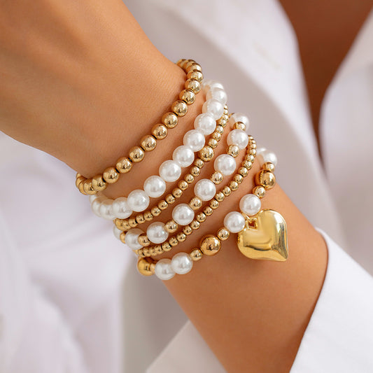 The Heartfelt Pearl Bracelet Set