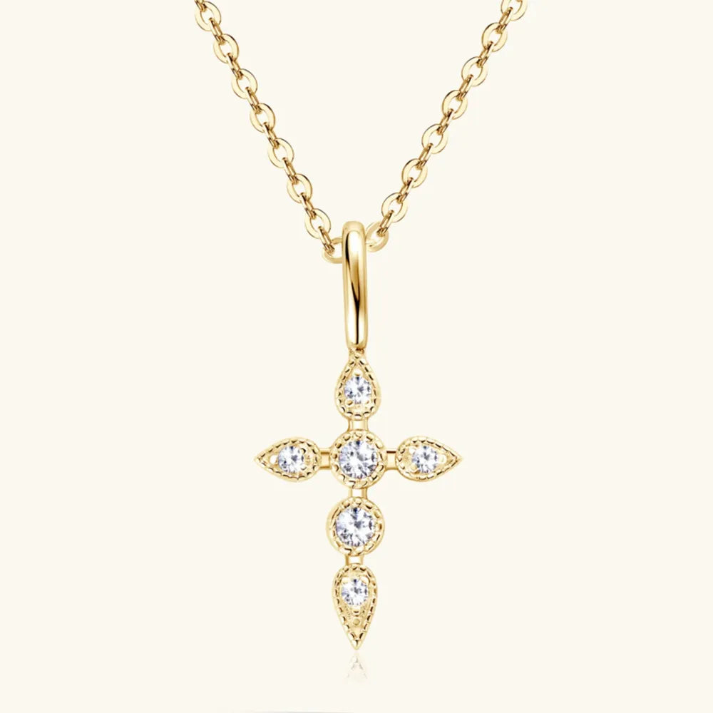 The Radiant Moissanite Cross Necklace