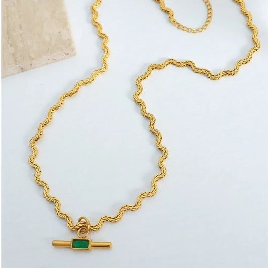 The Emerald Bar Necklace