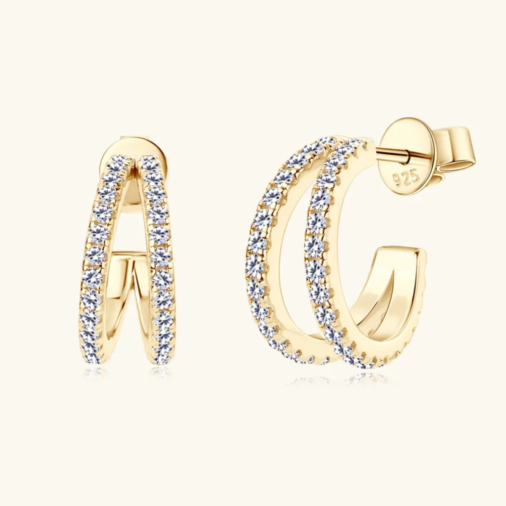 The Lumina Moissanite C-Hoop Earrings