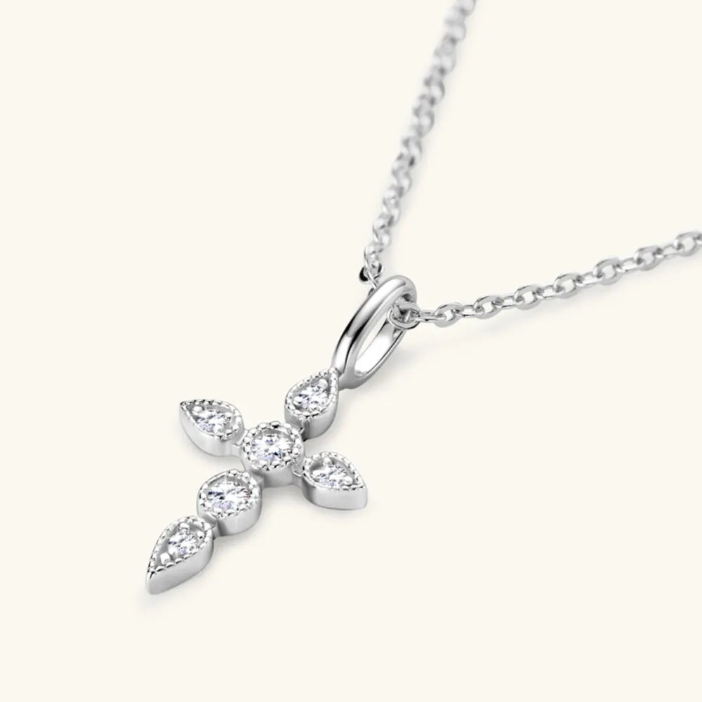 The Radiant Moissanite Cross Necklace