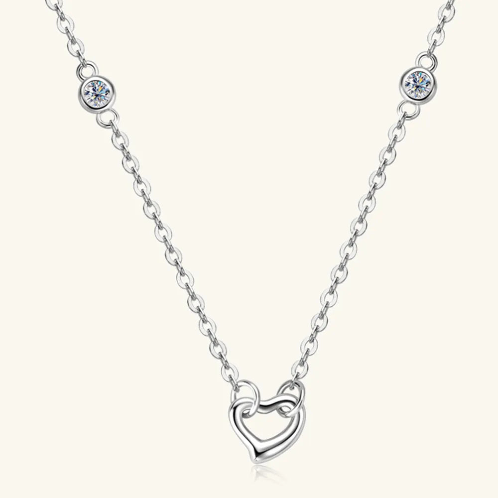 The Interlocking Heart Moissanite Necklace
