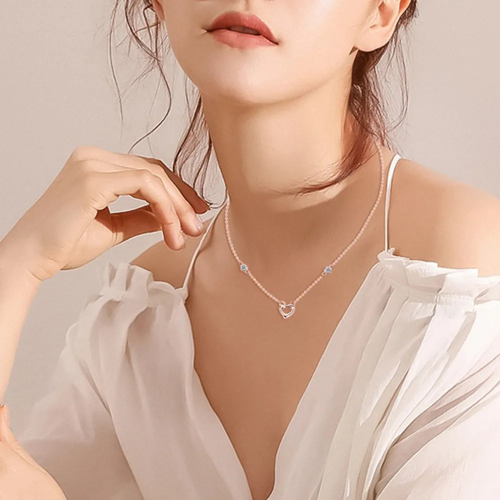 The Interlocking Heart Moissanite Necklace