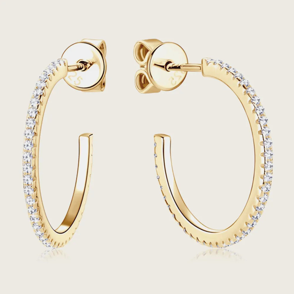 The Radiant Moissanite C-Hoop Earrings