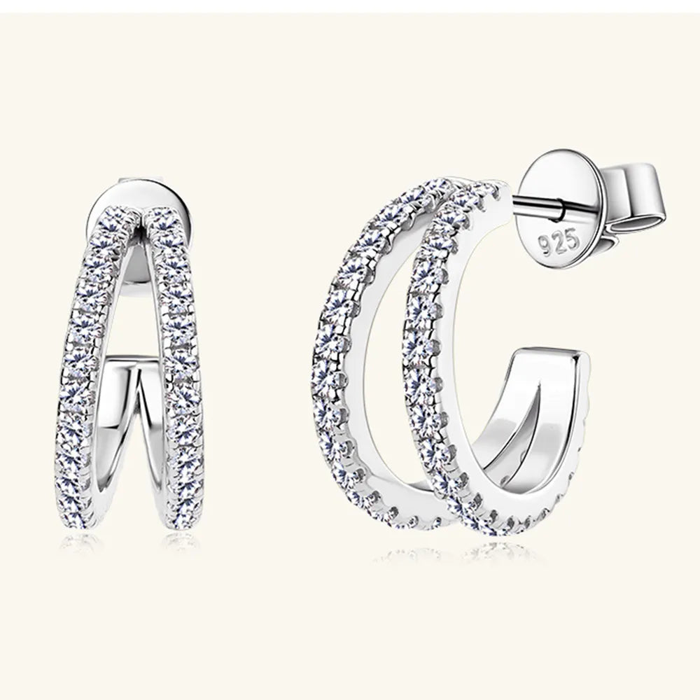 The Lumina Moissanite C-Hoop Earrings