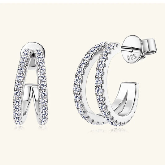 The Lumina Moissanite C-Hoop Earrings