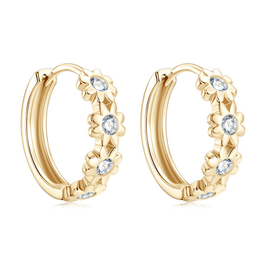 The Daisy Moissanite Hoop Earrings